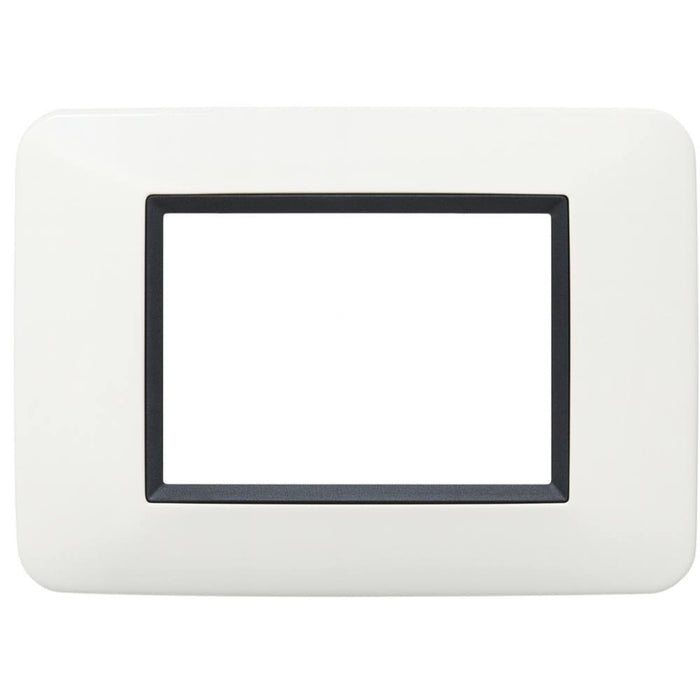 Vimar eikon round placca in metallo bianco antico elegante *** numero posti 3 posti, confezione 1