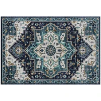 Tappeto Boho Antiscivolo e Lavabile a Pelo Corto per Soggiorno e Camera, 230x160 cm, Multicolore