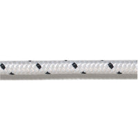 Treccia in poliestere diametro 14 mm serie standard bobina da 200 metri bianca f.segnale nero nautica