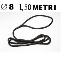 Cima in poliestere con occhiello per fissaggio parabordi diametro 8 mm 1,50 metri nera nautica