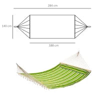 Hammock Amaca da Giardino Doppia per 2 Persone, Dondolo Sospeso da Campeggio in Cotone e Poliestere con Cuscino 188x140cm