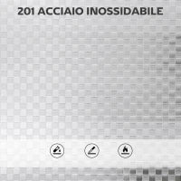 Carrello Multiuso a 4 Livelli con 2 Ripiani Regolabili e Bordi Rialzati, in Acciaio Inox, 60x35x100 cm