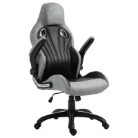 Sedia da Ufficio Poltrona Gaming, Ergonomica con Schienale Alto, Girevole e Altezza Regolabile, Nero e Grigio