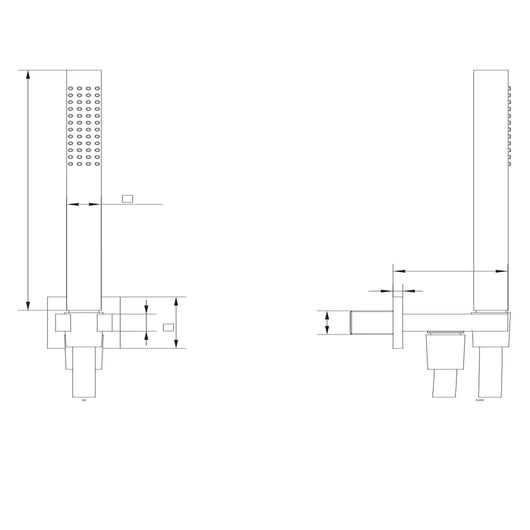 Kit set doccia ottone cromato completo di supporto presa acqua con flessibile e doccetta rettangolare *** confezione 1