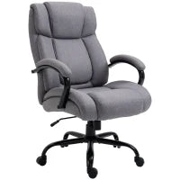 Sedia Ufficio, Sedia da Scrivania, Sedia Gaming, Sedia Girevole, Funzione Dondolo, Imbottitura Spessa, Design Ergonomic,o Braccioli Imbottiti Regolabili, Carico Max 220 kg, 72,5x83x110-118 cm, Grigio Chiaro