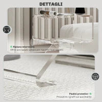 Tavolino Basso Geometrico a 2 Livelli  in Acrilico con Gambe Triangolari, 40x30x45 cm, Trasparente