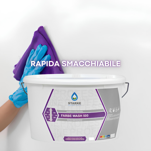 Farbe wash 500 idropittura acrilica lavabile coprente rapida essiccazione *** formato 5 lt, confezione 1