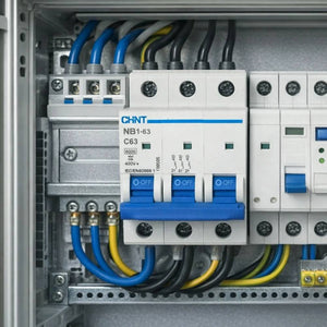 Chint nb1-63 interruttore magnetotermico 3p curva c 6ka guida din *** ampere 63 ampere, confezione 1