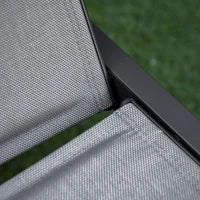 Sdraio da Giardino Reclinabile su 5 Livelli Rivestimento Imbottito, Alluminio e Texteline, 72x168x102cm Grigio
