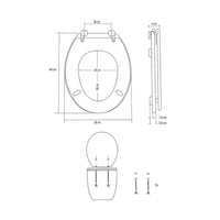 Sedile wc copri water universale frizionato bianco mdf chiusura rallentata *** confezione 1