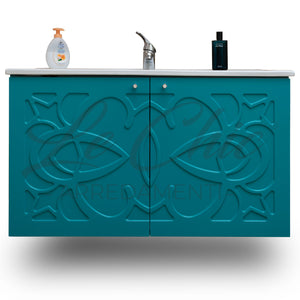 Mobile moderno Luxury con colonna - 90 cm, Specchiera con applicco