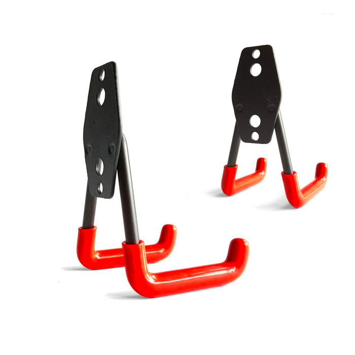 Set Square Small - 9 ganci da garage per carichi pesanti, ganci da parete forma squadrata 7x11 cm, doppio braccio antiscivolo