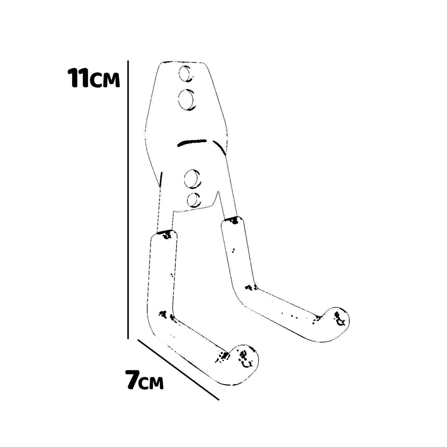 Set Square Small - 9 ganci da garage per carichi pesanti, ganci da parete forma squadrata 7x11 cm, doppio braccio antiscivolo