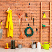 Set Square Small - 9 ganci da garage per carichi pesanti, ganci da parete forma squadrata 7x11 cm, doppio braccio antiscivolo