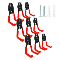 Set Square Small - 9 ganci da garage per carichi pesanti, ganci da parete forma squadrata 7x11 cm, doppio braccio antiscivolo