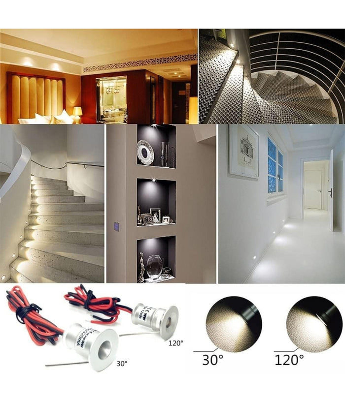9 X Mini Faretto A Led Da Incasso 1w Cree Cob Silver Cielo Stellato Punto Luce  -bianco Naturale      -