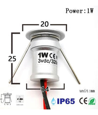 9 X Mini Faretto A Led Da Incasso 1w Cree Cob Silver Cielo Stellato Punto Luce         