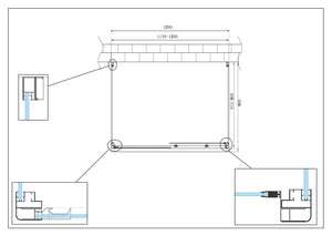 BOX CABINA DOCCIA 3 LATI 2 FISSI E UNO SCORREVOLE 87,5-90x115-120x87,5-90