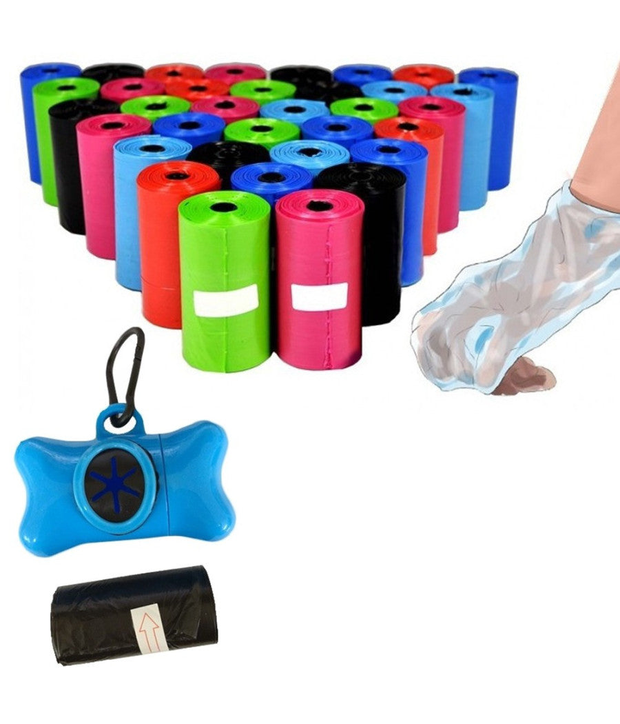 900 Sacchetti Igienici Per Bisogni Escrementi Cani Raccolta Feci Con Dispenser         