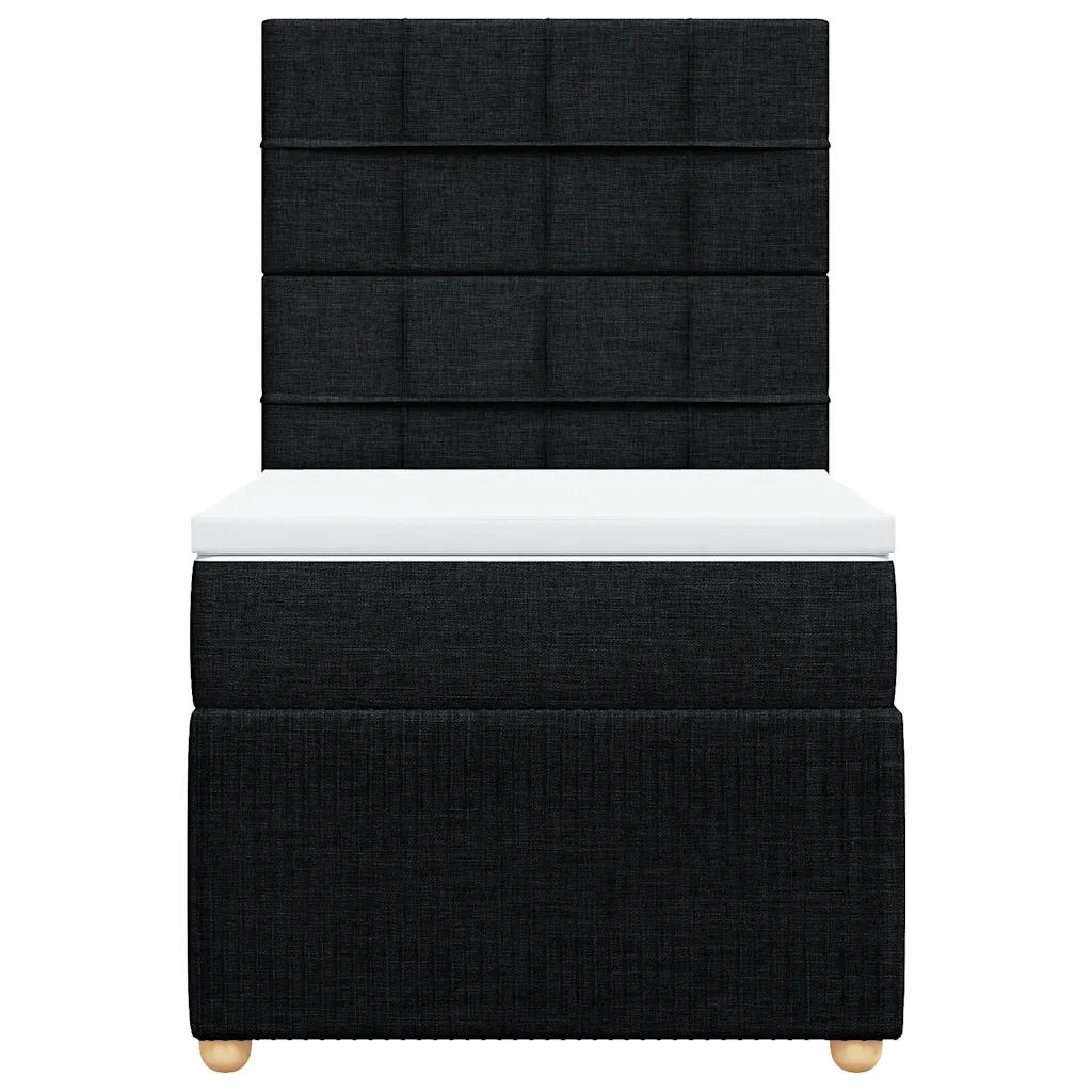 Giroletto a Molle con Materasso Nero 90x190 cm in Tessuto