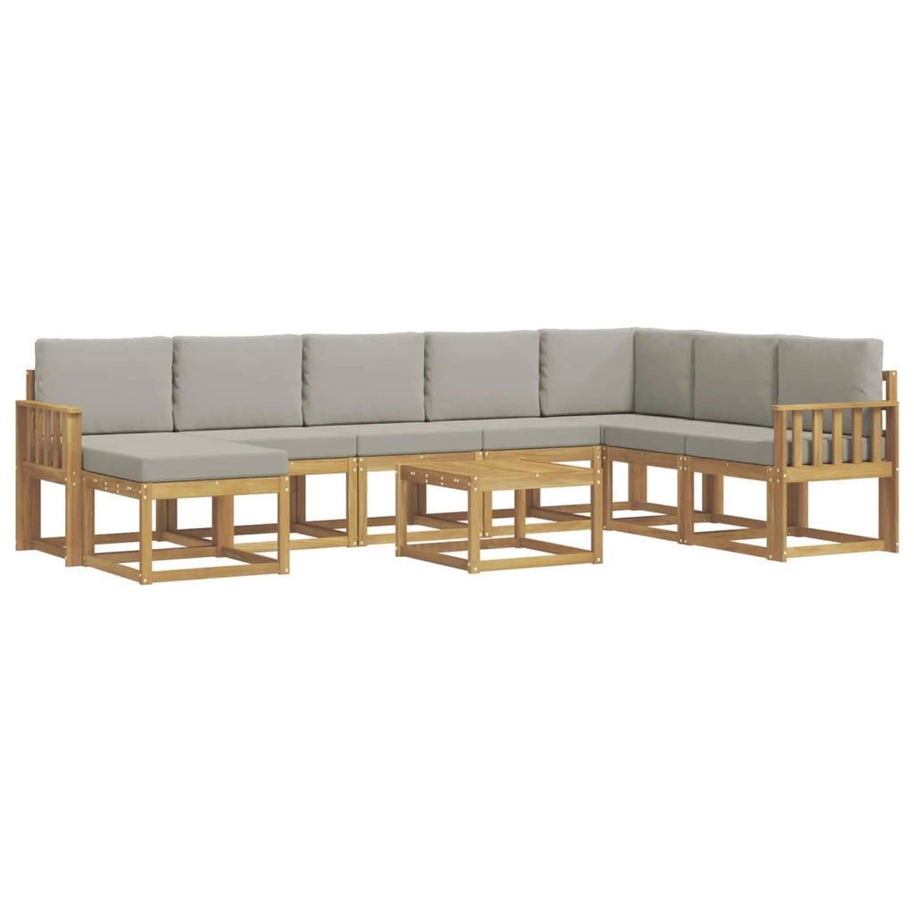 Set di divani da esterno 9 pcs Bianco e Grigio Chiaro 3388080