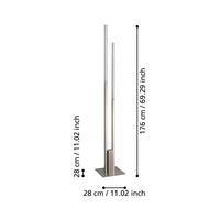 Piantana Contemporanea Fraioli-Z Alluminio Nichel Satinato 2 Luci Led 17W