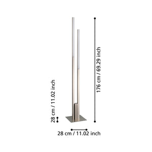 Piantana Contemporanea Fraioli-Z Alluminio Nichel Satinato 2 Luci Led 17W