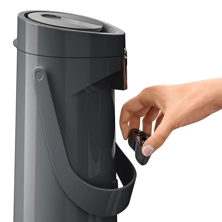 EMSA 515706 Ponza Caraffa Isotermica con Pompa 1,9 L Materiale Vetro Doppio Isolante Colore Antracite