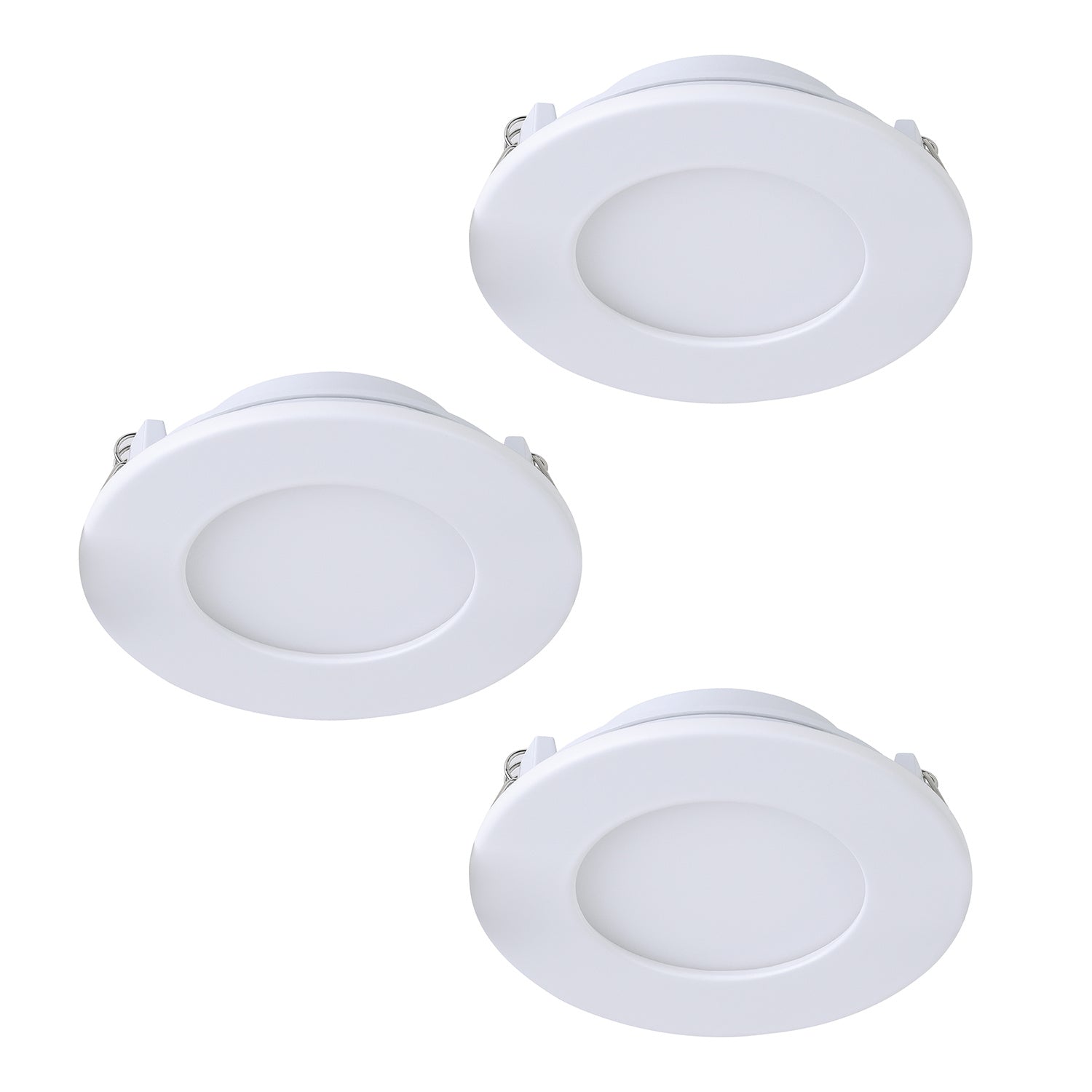 Faretto Ad Incasso Moderno Fueva Z In Acciaio Bianco 3 Luci Led 2,8W 2700 6500K