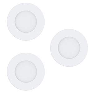 Faretto Ad Incasso Moderno Fueva Z In Acciaio Bianco 3 Luci Led 2,8W 2700 6500K