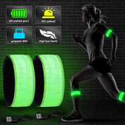 Cintura LED per corse 2 pezzi cintura riflettente - luce di sicurezza per jogging e ciclismo - verde Illuminazione per corsa