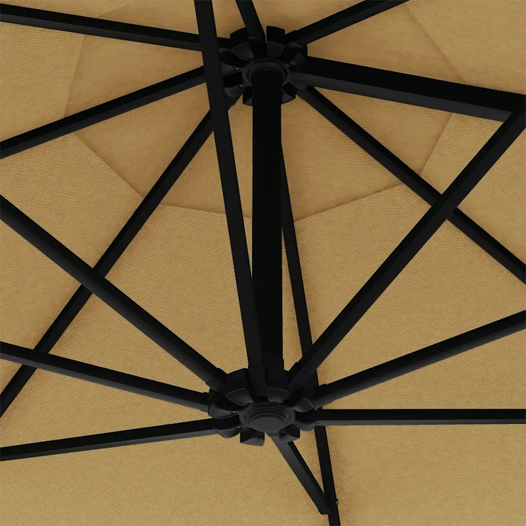 Ombrello | Parasolne da Giardino a Parete con LED 300 cm Tortora