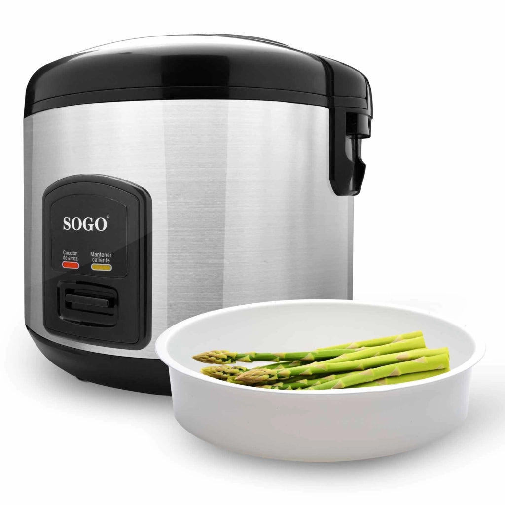 Cuociriso elettrico 1,8L acciaio inox, rivestimento antiaderente, cottura a vapore 700W cucina - SOGO