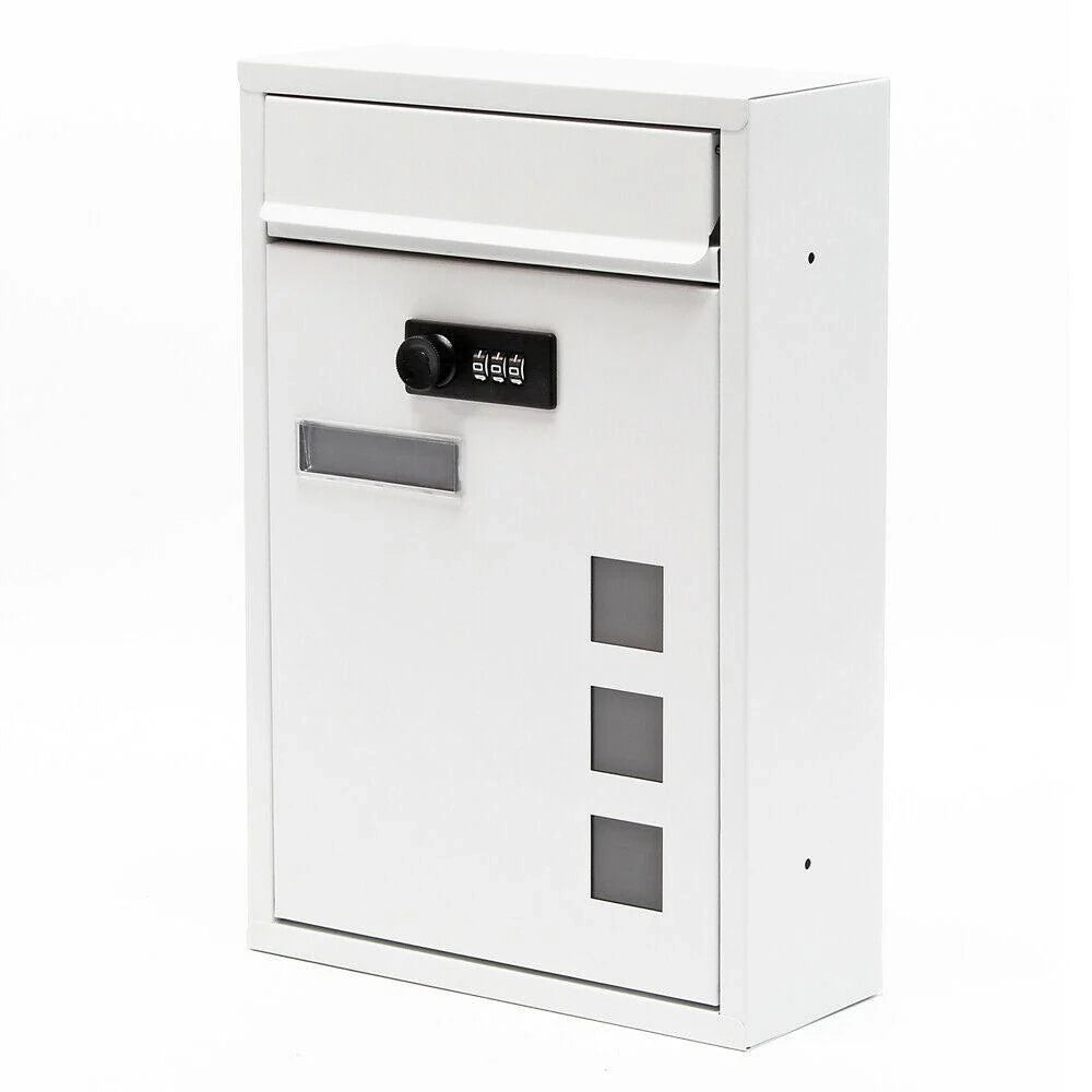 Cassetta postale da parete dal design moderno con serratura a combinazione acciaio zincato bianco 16_0000066
