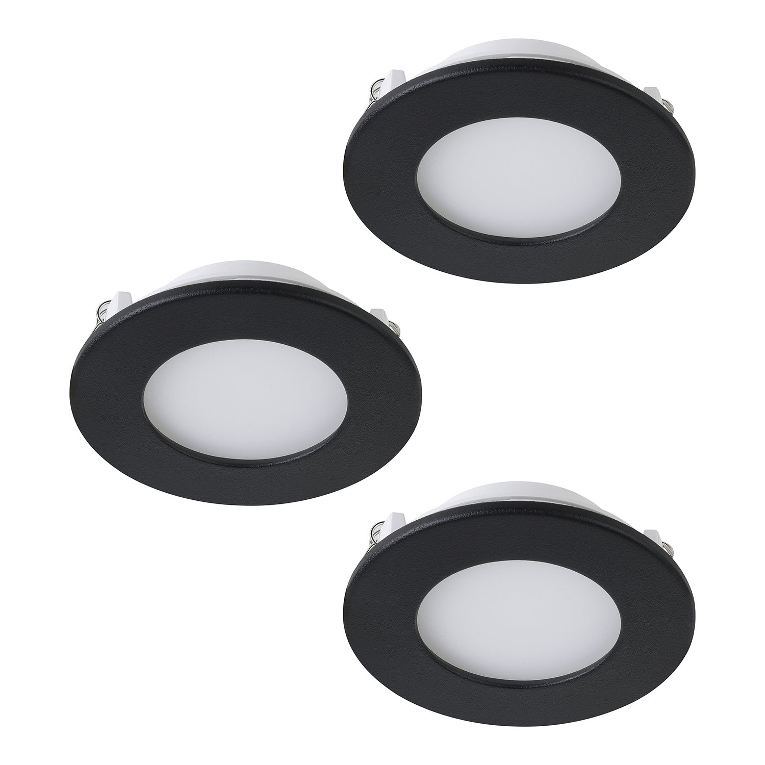 Faretto Ad Incasso Moderno Fueva Z In Acciaio Nero 3 Luci Led 2,8W 2700 6500K
