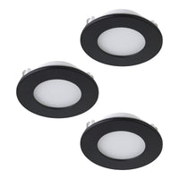 Faretto Ad Incasso Moderno Fueva Z In Acciaio Nero 3 Luci Led 2,8W 2700 6500K
