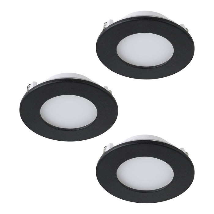 Faretto Ad Incasso Moderno Fueva Z In Acciaio Nero 3 Luci Led 2,8W 2700 6500K