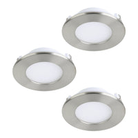 Faretto Ad Incasso Moderno Fueva Z In Acciaio Nichel Satinato 3 Luci Led 2,8W