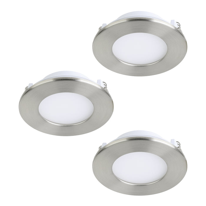 Faretto Ad Incasso Moderno Fueva Z In Acciaio Nichel Satinato 3 Luci Led 2,8W