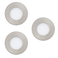 Faretto Ad Incasso Moderno Fueva Z In Acciaio Nichel Satinato 3 Luci Led 2,8W