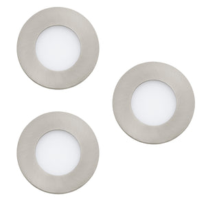 Faretto Ad Incasso Moderno Fueva Z In Acciaio Nichel Satinato 3 Luci Led 2,8W