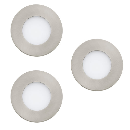 Faretto Ad Incasso Moderno Fueva Z In Acciaio Nichel Satinato 3 Luci Led 2,8W