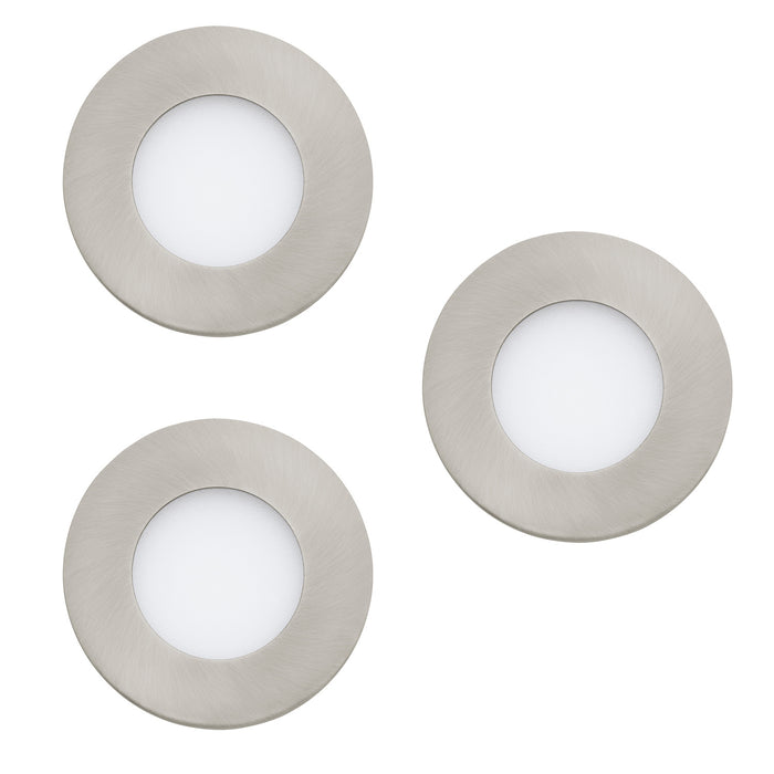 Faretto Ad Incasso Moderno Fueva Z In Acciaio Nichel Satinato 3 Luci Led 2,8W