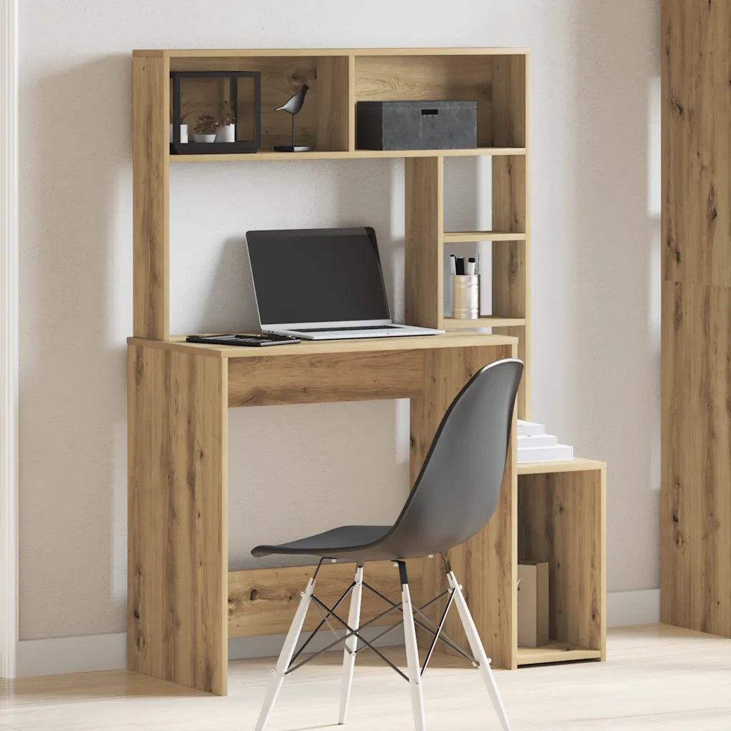 vidaXL Scrivania Mensole Rovere Artigianale 100x45x140 cm Truciolato