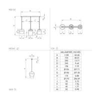 Lampadario Contemporaneo Cambaito 3 Luci Acciaio Avorio