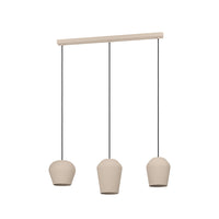 Lampadario Contemporaneo Cambaito 3 Luci Acciaio Avorio