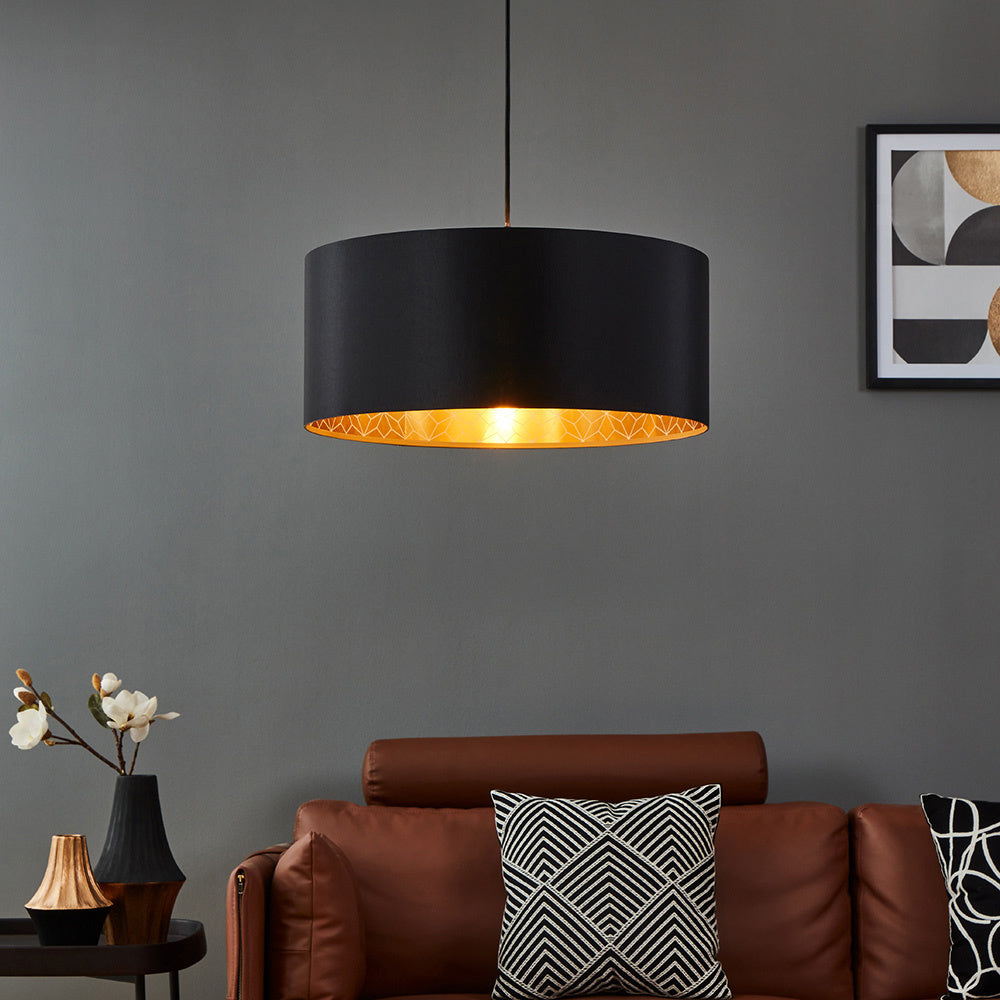 Lampadario Contemporaneo Zaragoza Grande 1 Luce Acciaio Nero