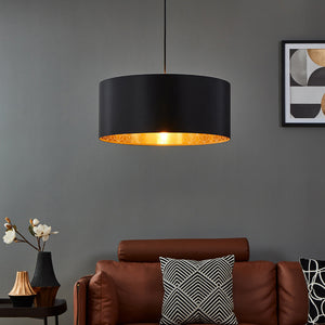 Lampadario Contemporaneo Zaragoza Grande 1 Luce Acciaio Nero