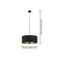 Lampadario Contemporaneo Zaragoza Grande 1 Luce Acciaio Nero