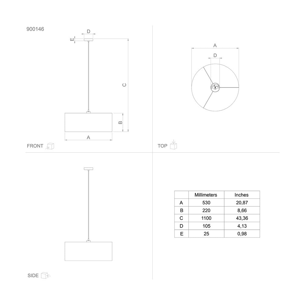 Lampadario Contemporaneo Zaragoza Grande 1 Luce Acciaio Nero